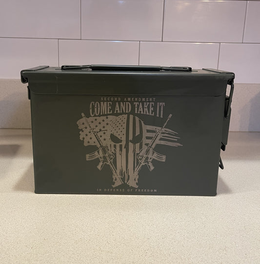 Custom Engraved Ammo Can .50 cal Green - Come and Take It